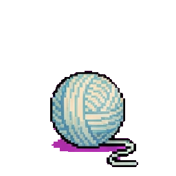 A pixel-art yarn ball